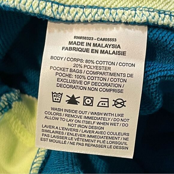 Nike Hoodie Teal Blue Green Grid Windowpane Pattern Kangaroo Pocket, Youth XL - Picture 7 of 10